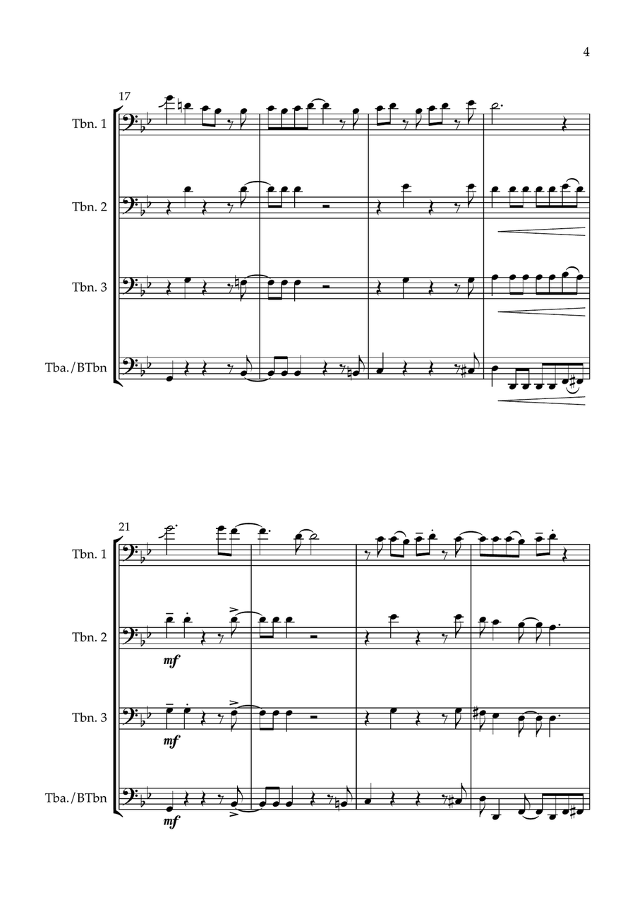 Swagger - for Trombone Quartet Brass Quartet scores gallery preview page 5