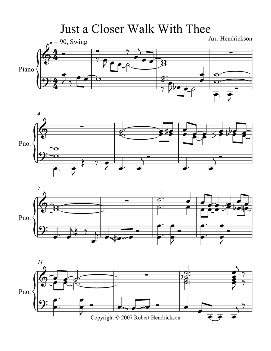 Just a Closer Walk With Thee A Cappella scores gallery preview page 1