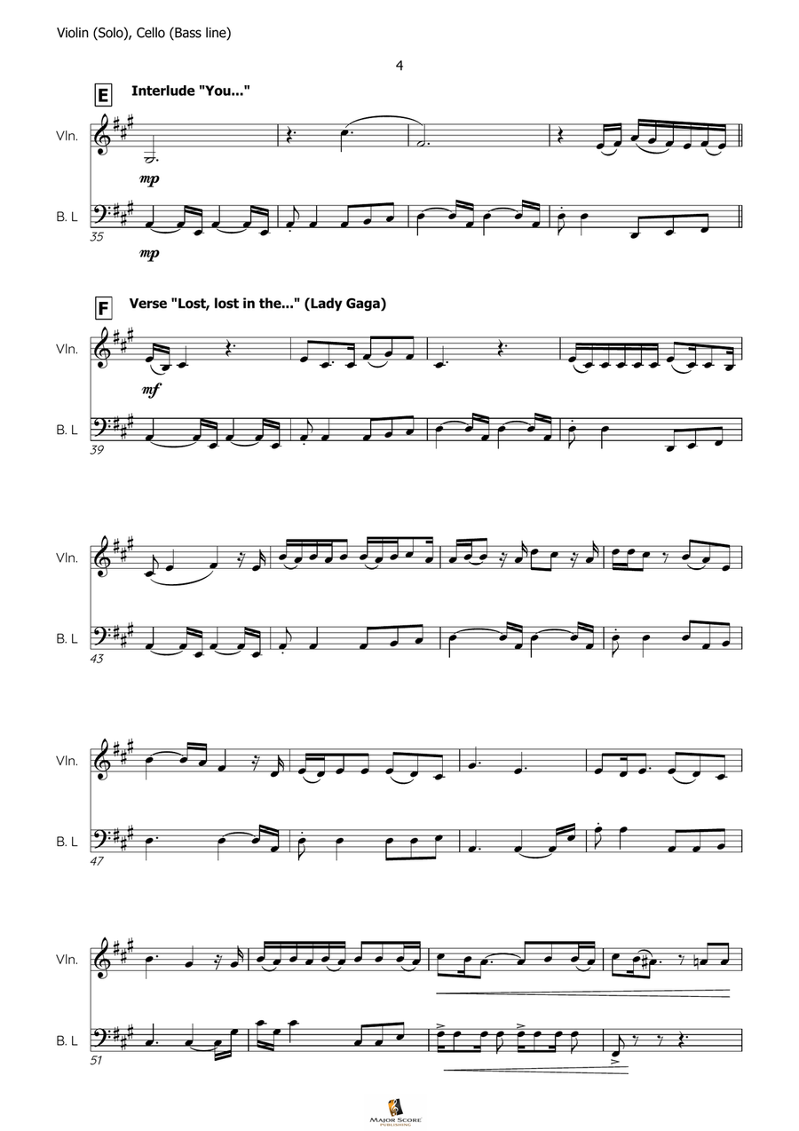 Die With A Smile String Duet scores gallery preview page 4