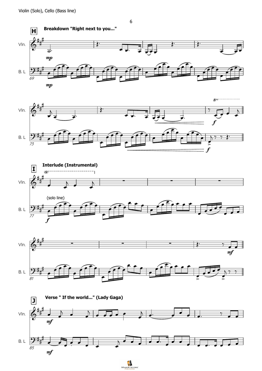 Die With A Smile String Duet scores gallery preview page 6