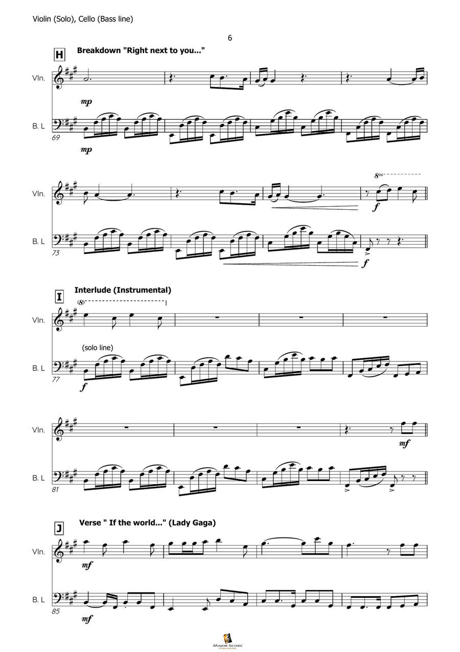 Die With A Smile String Duet scores gallery preview page 6