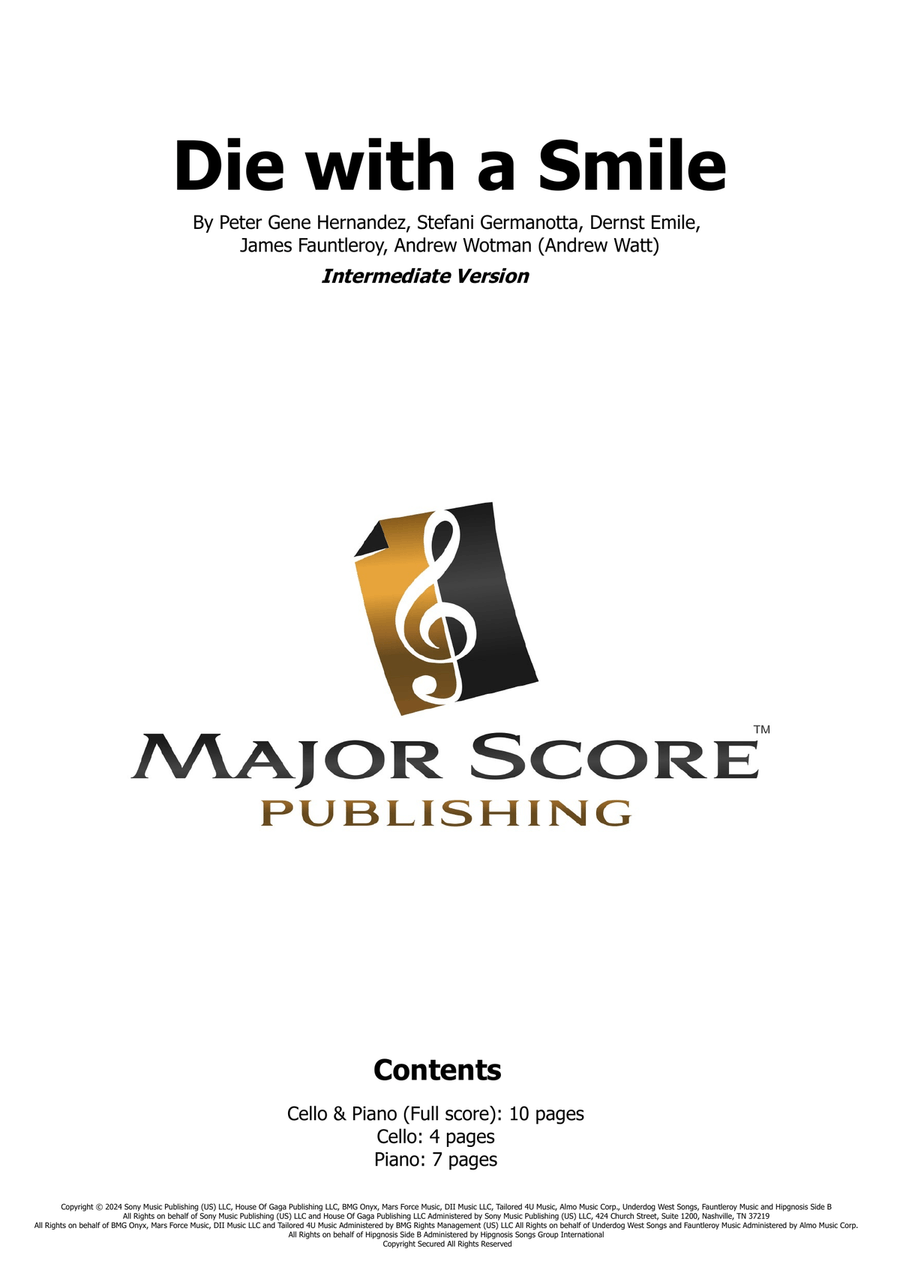 Die With A Smile Die With A Smile Piano scores gallery preview page 1