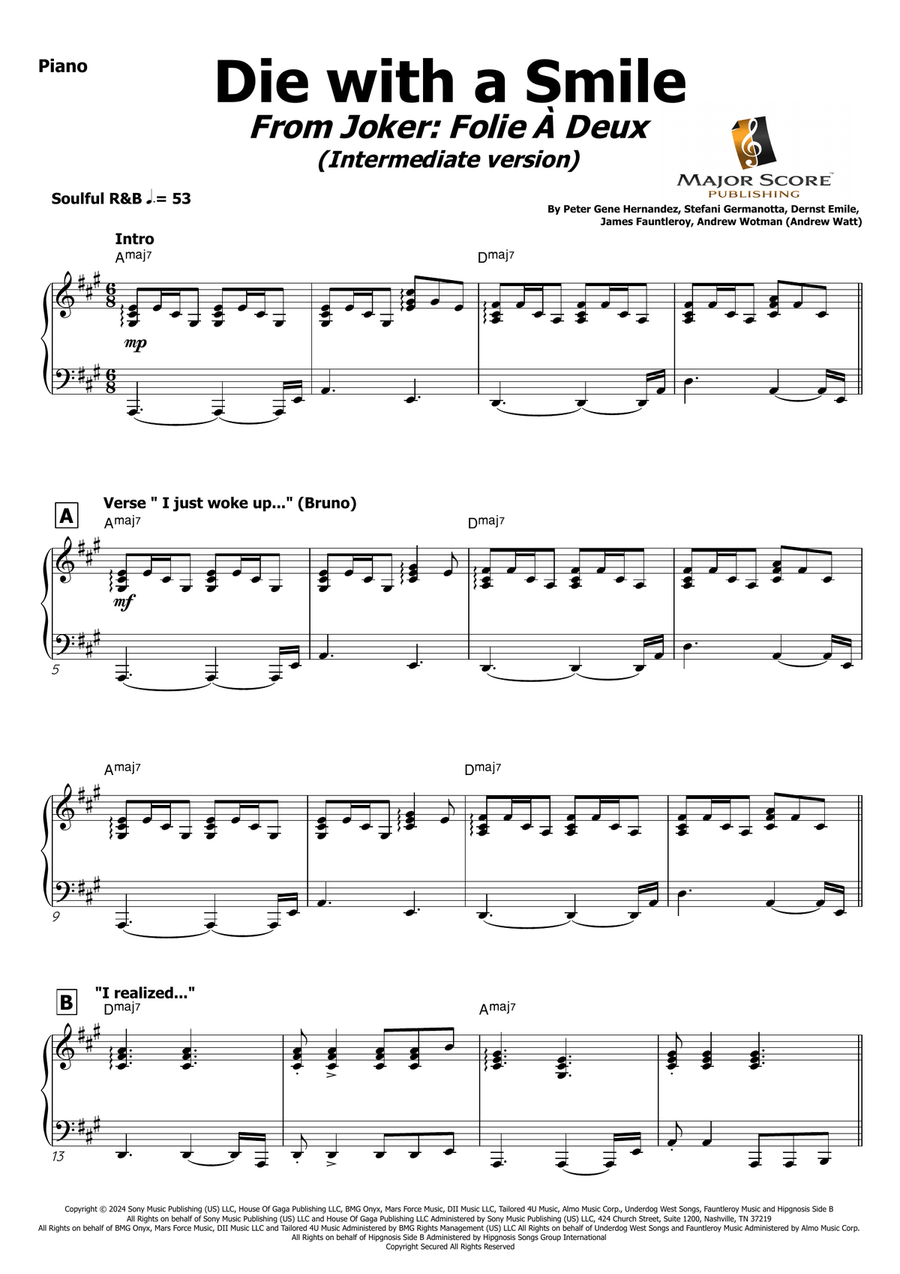 Die With A Smile Die With A Smile Piano scores gallery preview page 6
