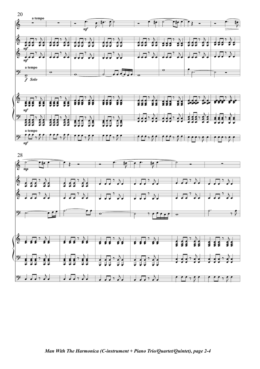Man With The Harmonica Small Ensemble scores gallery preview page 2
