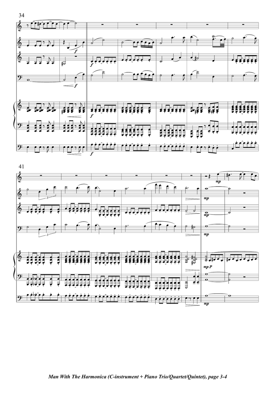 Man With The Harmonica Small Ensemble scores gallery preview page 3