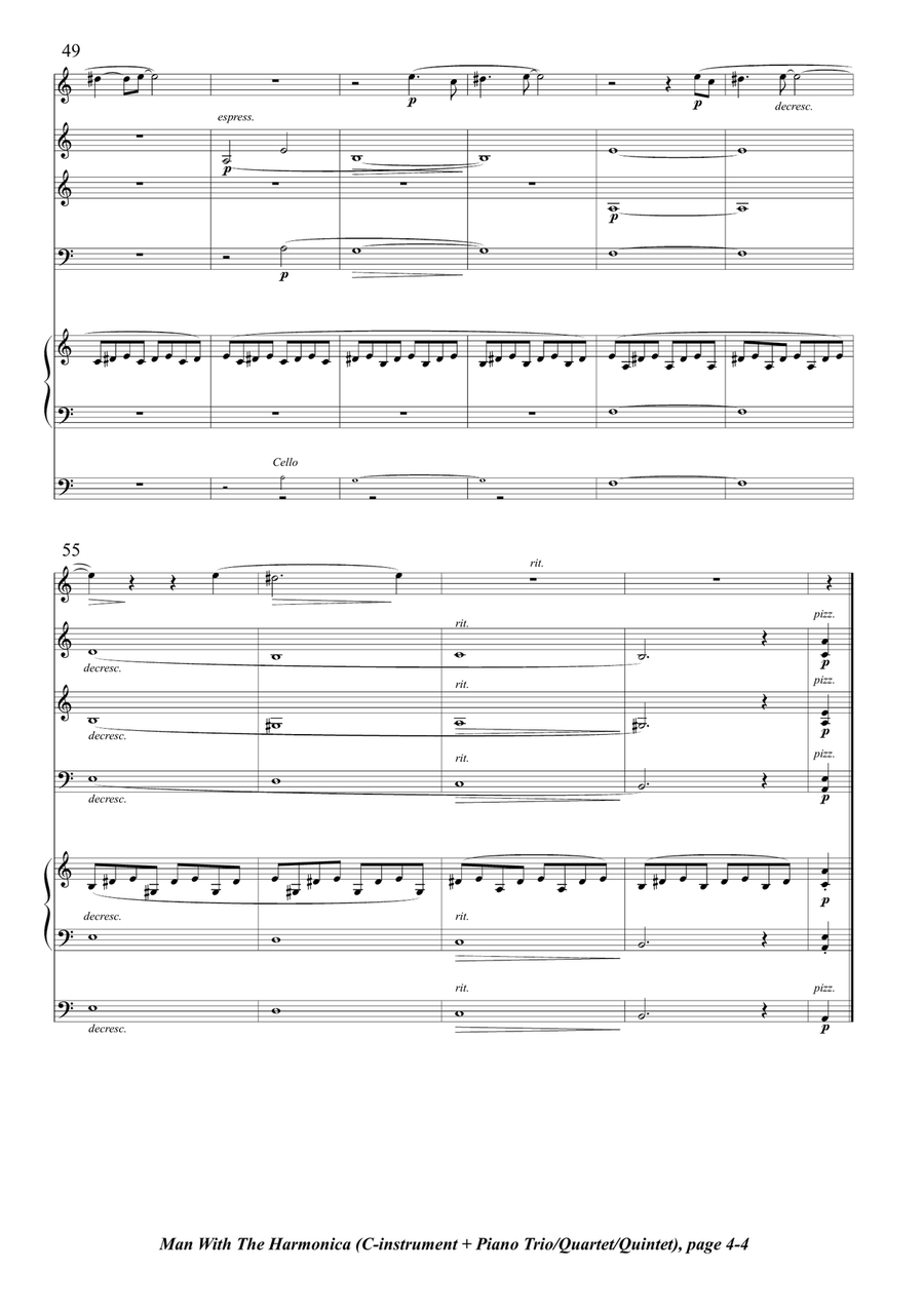 Man With The Harmonica Small Ensemble scores gallery preview page 4