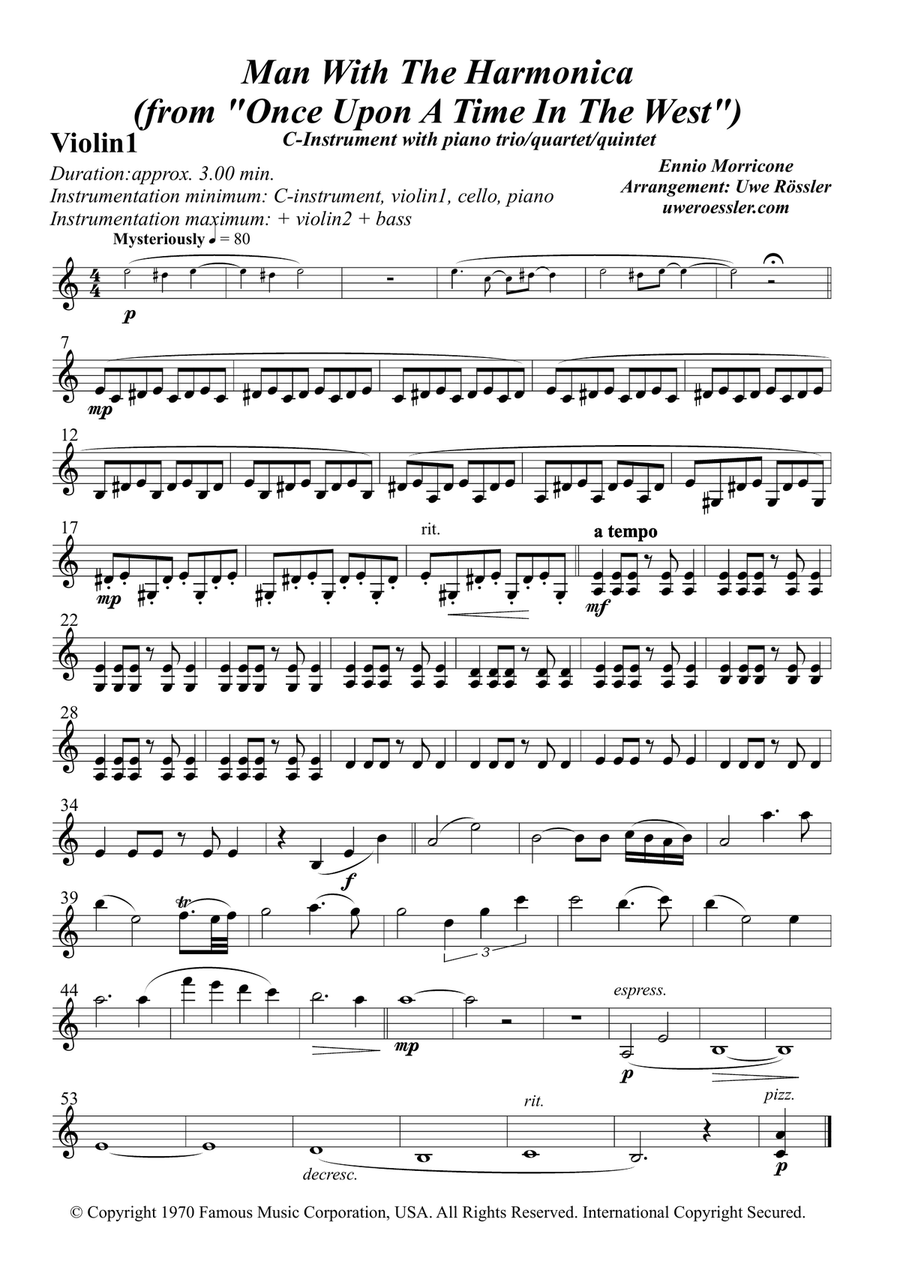 Man With The Harmonica Small Ensemble scores gallery preview page 5