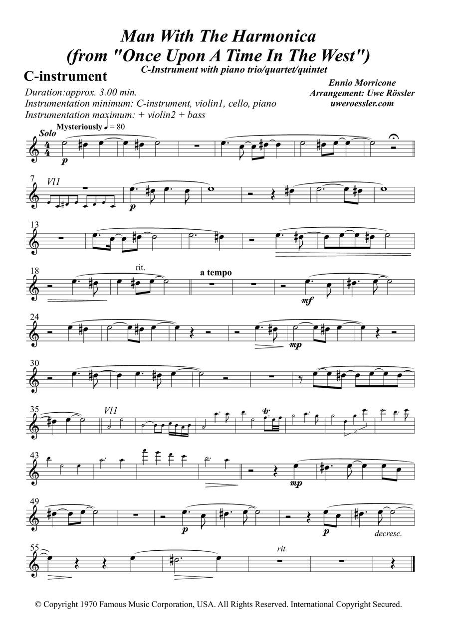 Man With The Harmonica Small Ensemble scores gallery preview page 6