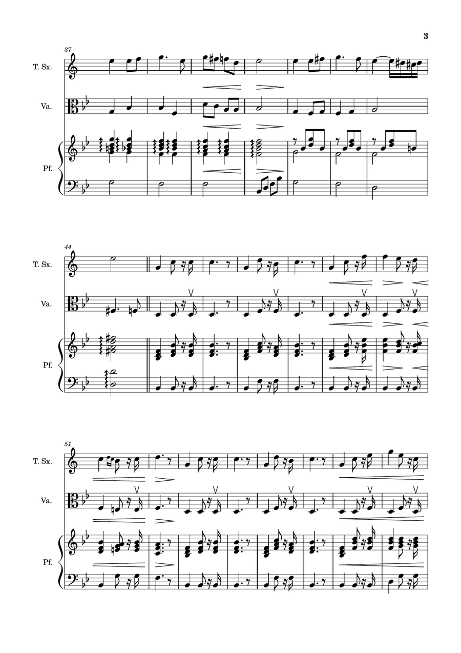 Bridal Chorus. R. Wagner - T. Sax., Viola and Piano. Score and Parts. Chamber Music scores gallery preview page 3