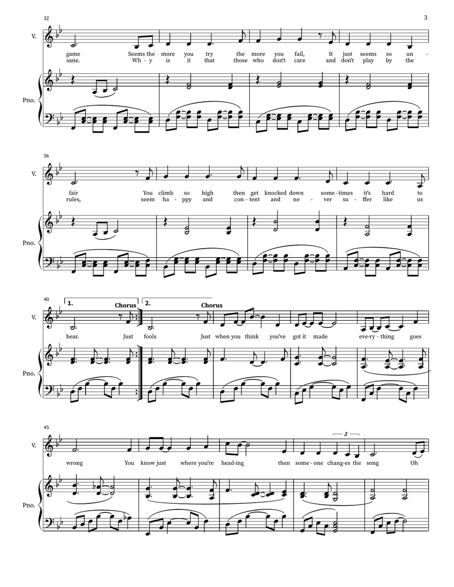 Shattered Dreams Shattered Dreams Piano, Vocal scores gallery preview page 3