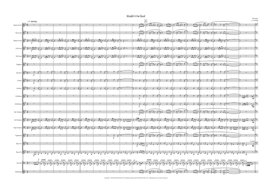 Wouldn't It Be Good Brass Band scores gallery preview page 1