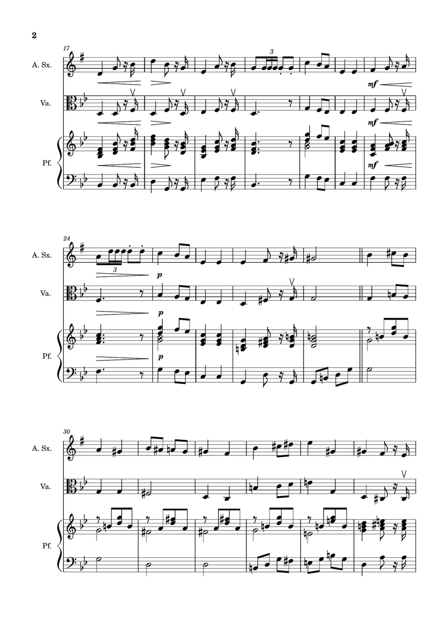Bridal Chorus. R. Wagner - A. Sax., Viola and Piano. Score and Parts. Chamber Music scores gallery preview page 2