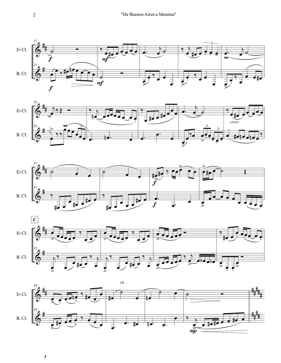 De Buenos Aires a Messina Clarinet Duet scores gallery preview page 2