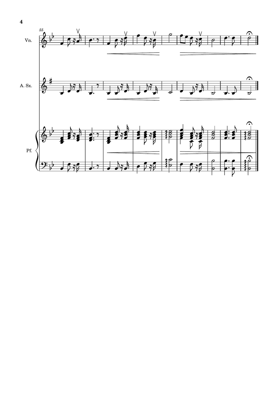 Bridal Chorus. R. Wagner - Violin, A. Sax. and Piano. Score and Parts. Chamber Music scores gallery preview page 4