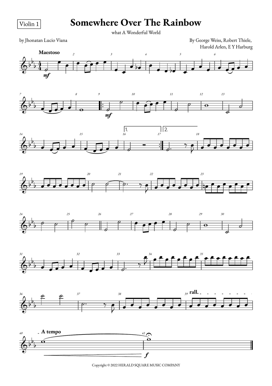 Somewhere Over The Rainbow/what A Wonderful World String Orchestra scores gallery preview page 5