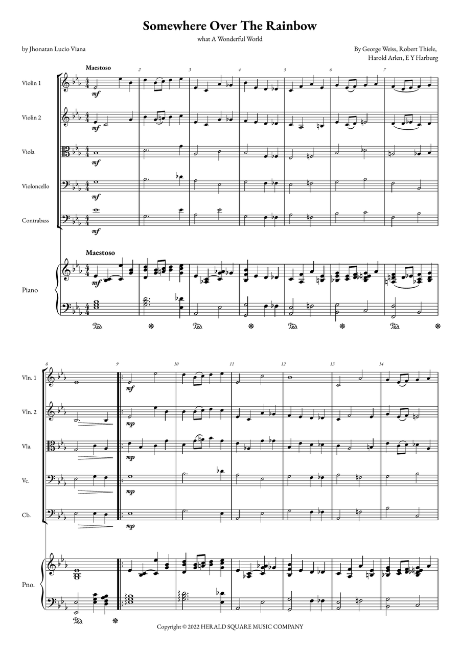 Somewhere Over The Rainbow/what A Wonderful World String Orchestra scores gallery preview page 1