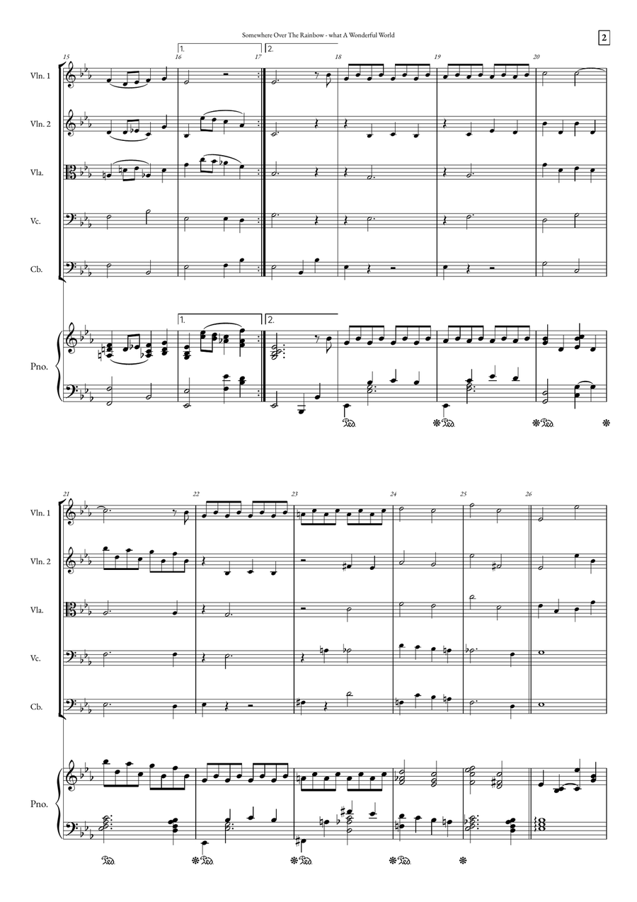 Somewhere Over The Rainbow/what A Wonderful World String Orchestra scores gallery preview page 2