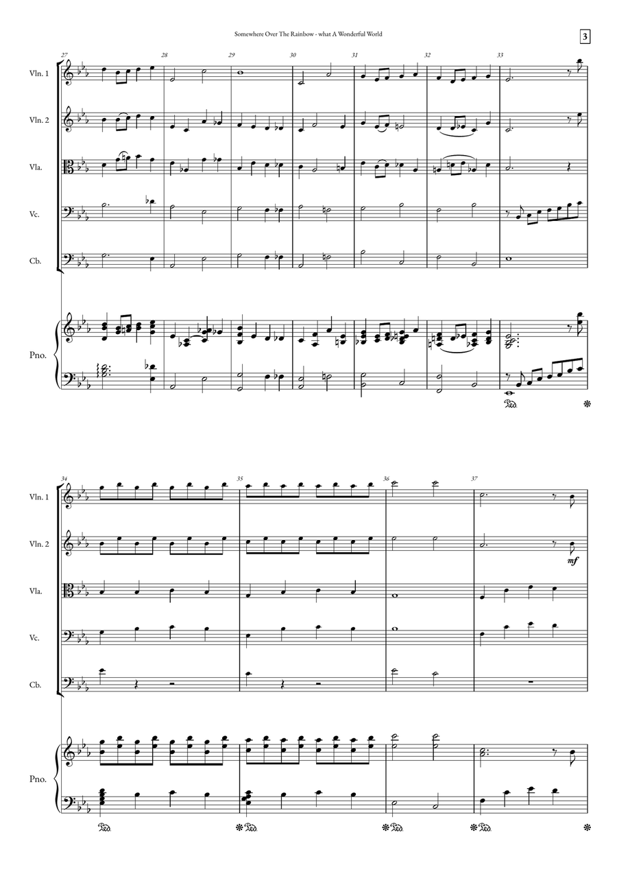 Somewhere Over The Rainbow/what A Wonderful World String Orchestra scores gallery preview page 3