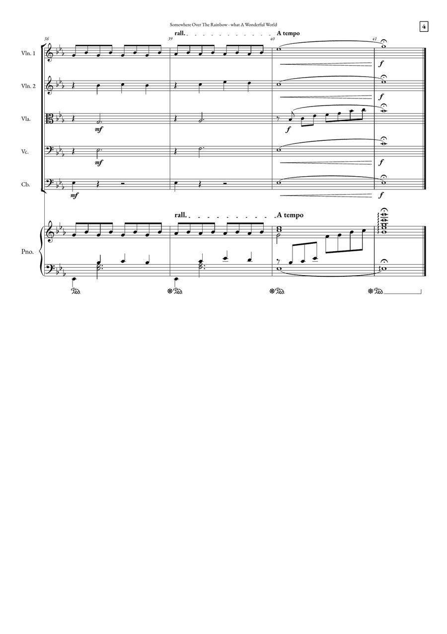 Somewhere Over The Rainbow/what A Wonderful World String Orchestra scores gallery preview page 4