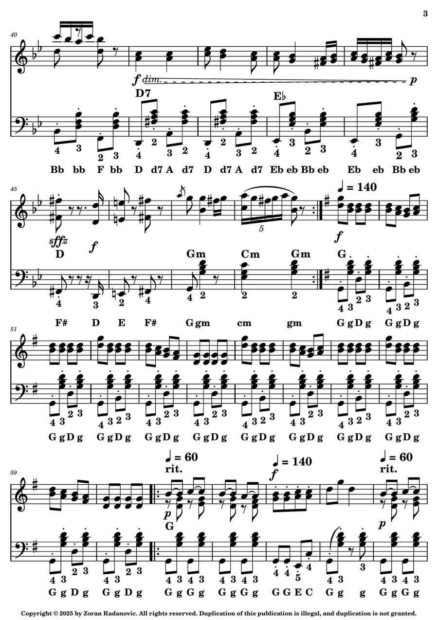Hungarian Dance No. 5 in G Minor - for accordion Accordion scores gallery preview page 3