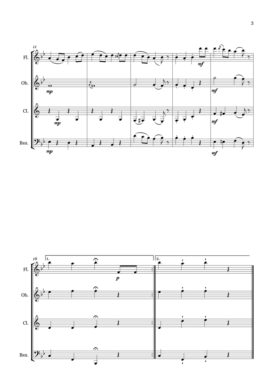 Buttered Toast Buttered Toast Woodwind Quartet scores gallery preview page 3