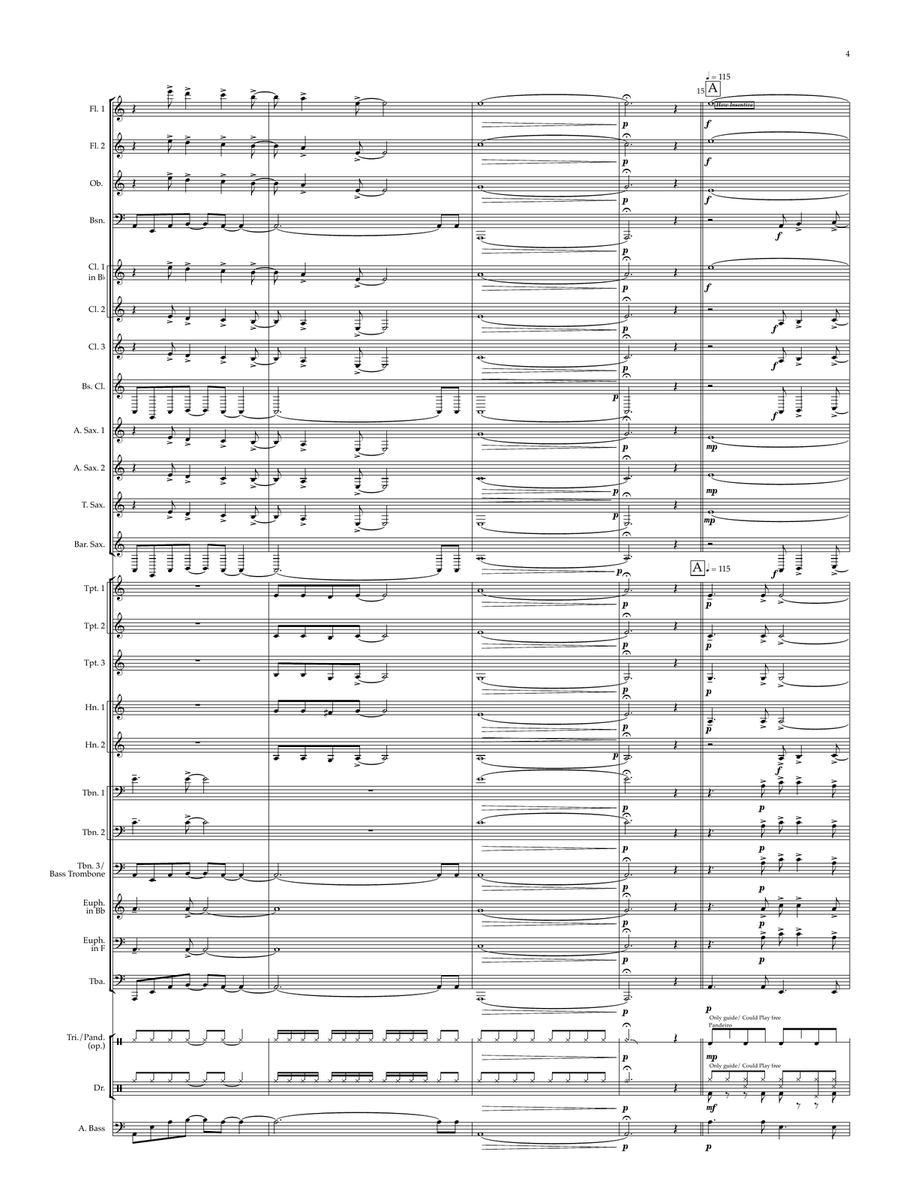 Medley: How Insensitive (Insensatez) with Wave and The Girl From Ipanema (Garôta De Ipanema) Concert Band scores gallery preview page 5