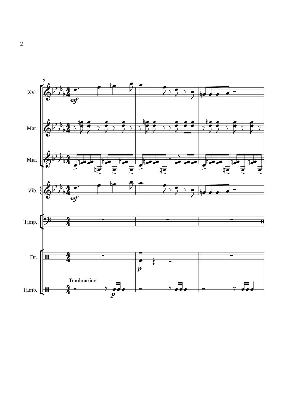 Theme From The Simpsons Percussion Ensemble scores gallery preview page 2