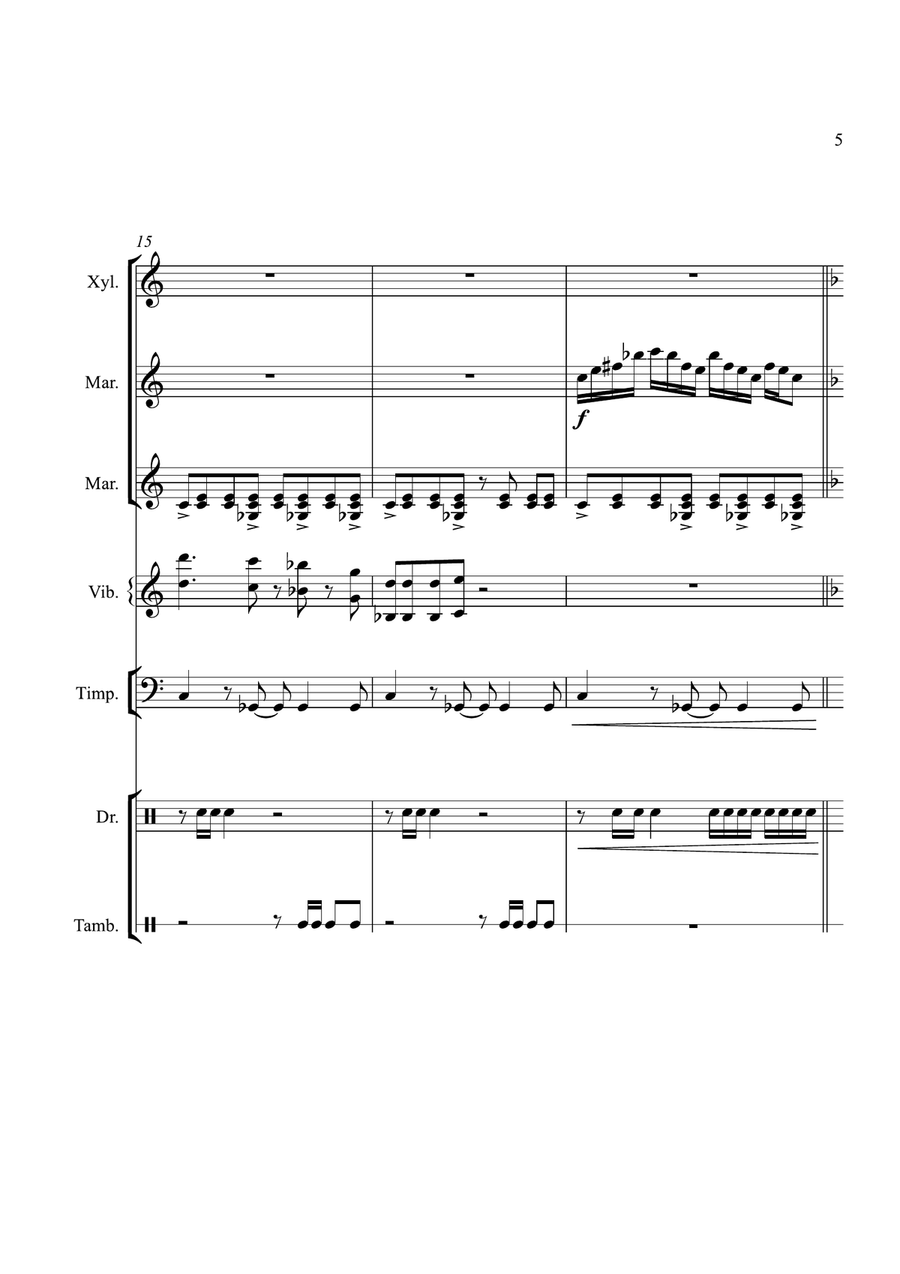Theme From The Simpsons Percussion Ensemble scores gallery preview page 5