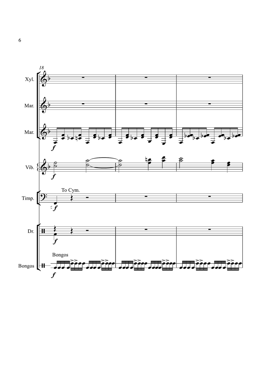 Theme From The Simpsons Percussion Ensemble scores gallery preview page 6