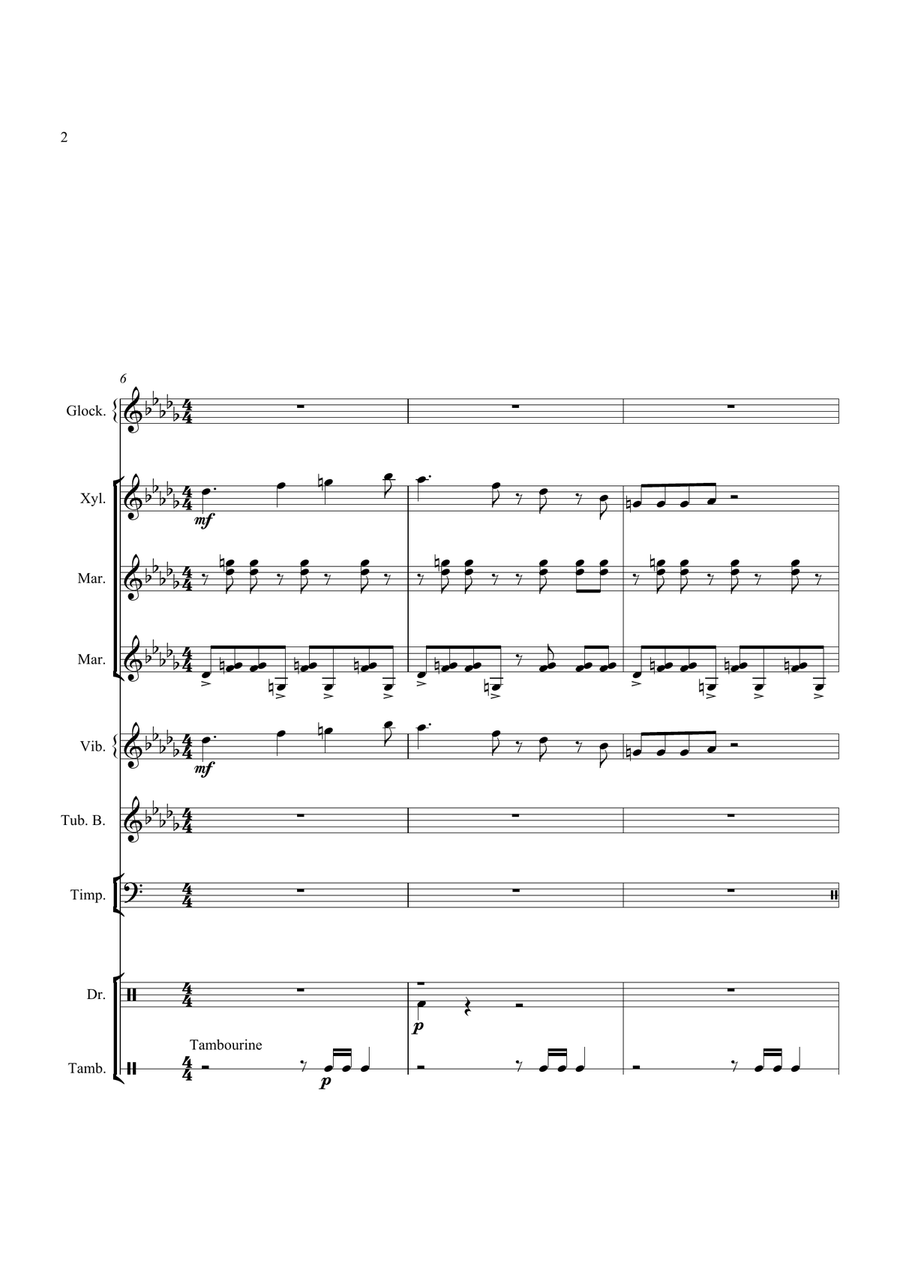 Theme From The Simpsons Theme From The Simpsons Percussion Ensemble scores gallery preview page 2