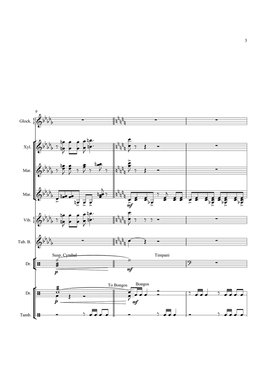 Theme From The Simpsons Theme From The Simpsons Percussion Ensemble scores gallery preview page 3