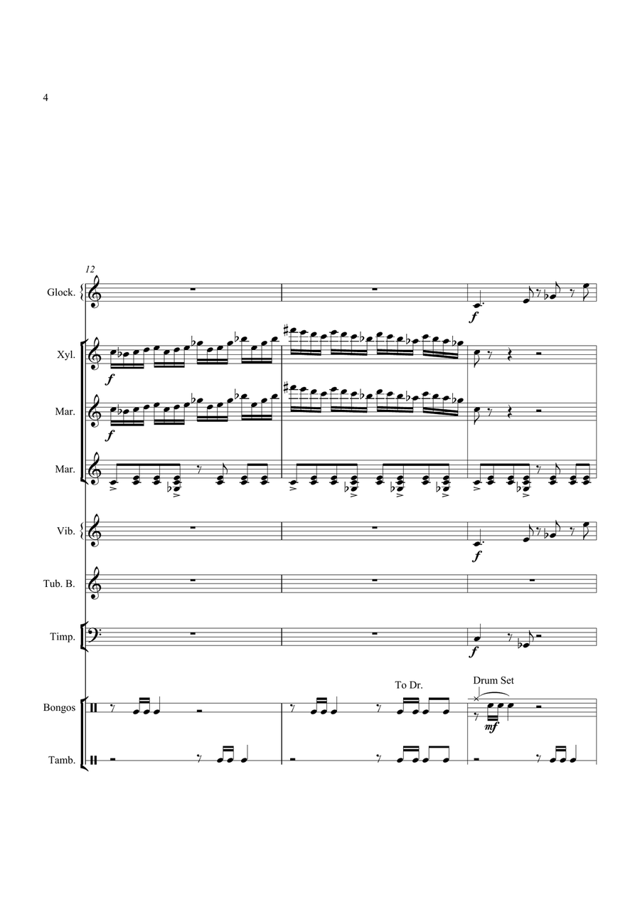 Theme From The Simpsons Theme From The Simpsons Percussion Ensemble scores gallery preview page 4