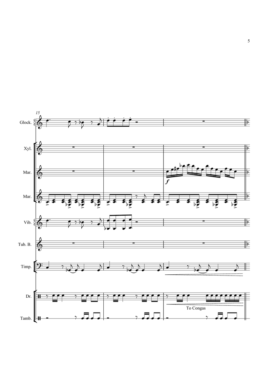 Theme From The Simpsons Theme From The Simpsons Percussion Ensemble scores gallery preview page 5