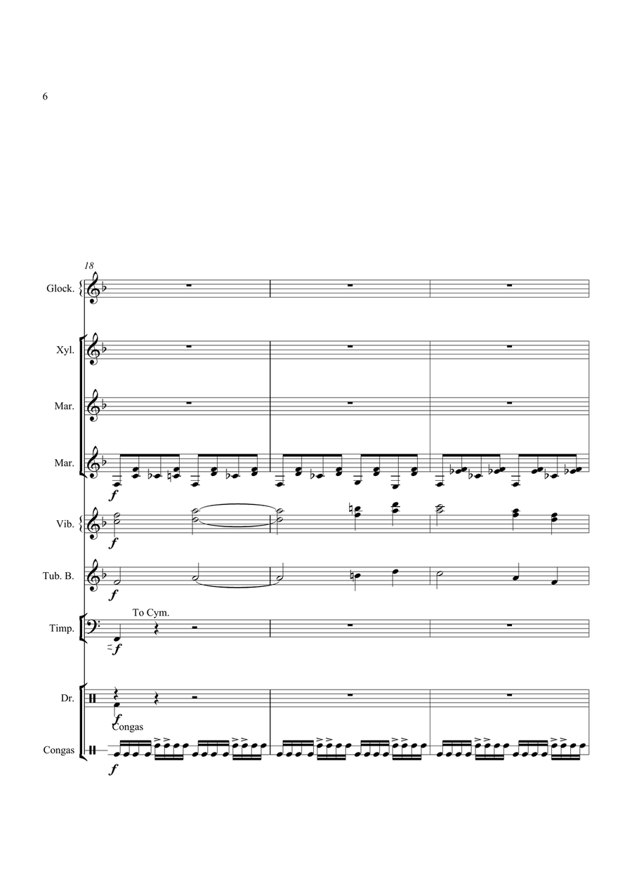 Theme From The Simpsons Theme From The Simpsons Percussion Ensemble scores gallery preview page 6