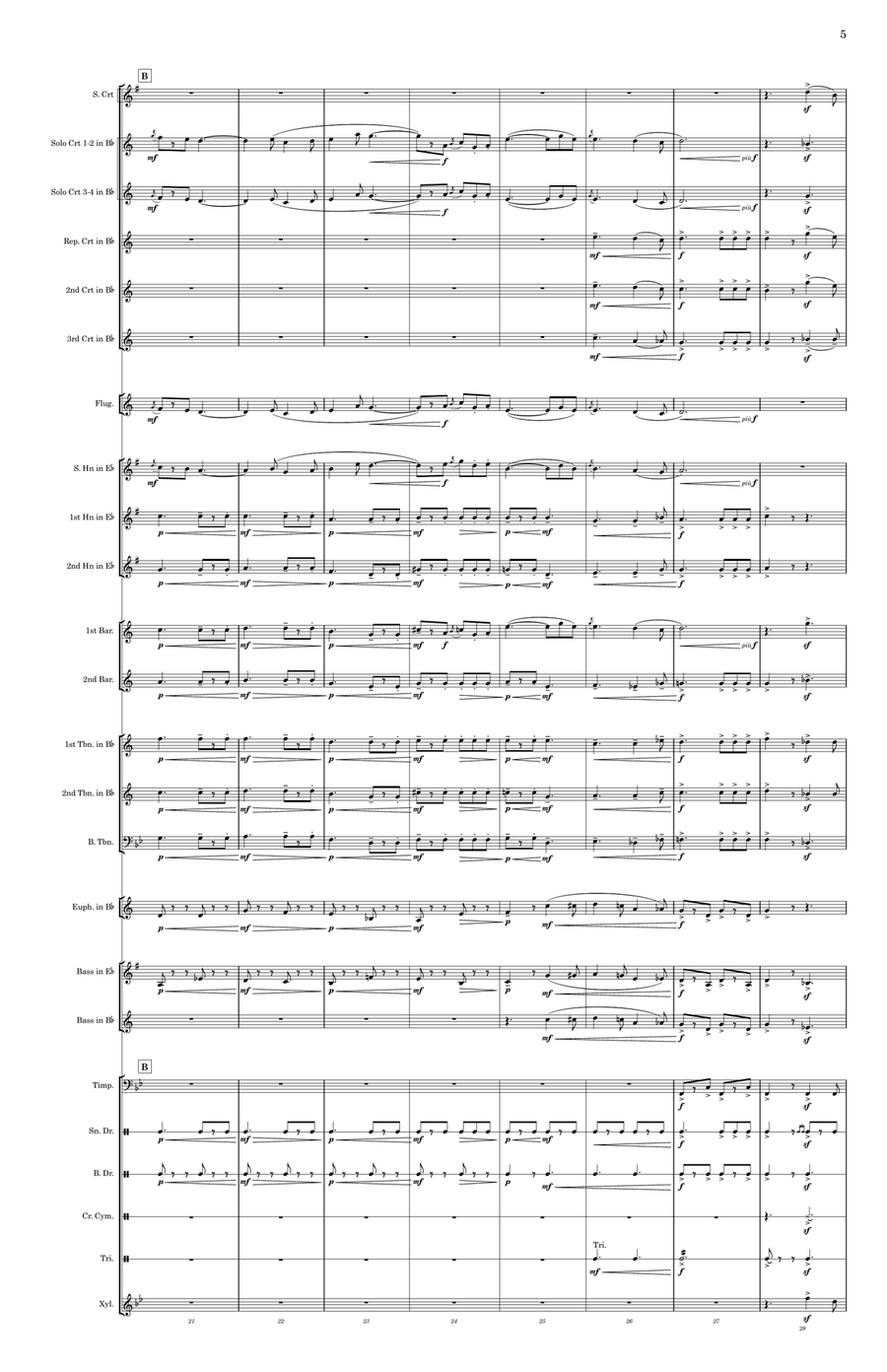 Aacha March (Brass Band) - Score Only Brass Band scores gallery preview page 5