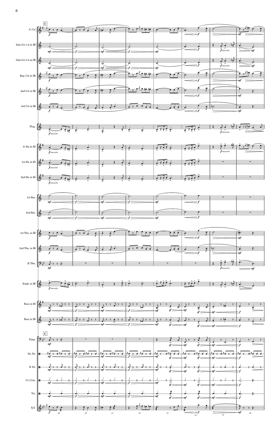 Aacha March (Brass Band) - Score Only Brass Band scores gallery preview page 6