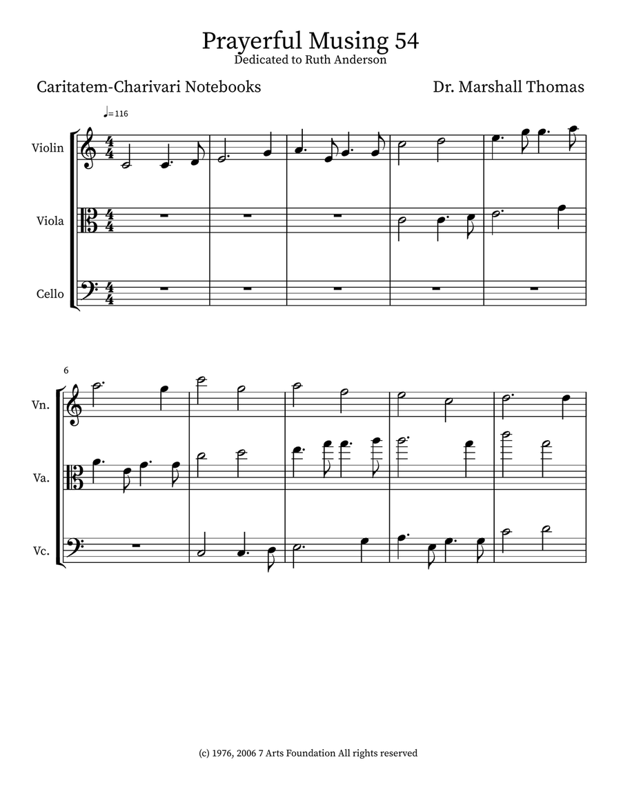 Prayerful Musing 54 Prayerful Musing 54 Small Ensemble scores gallery preview page 1