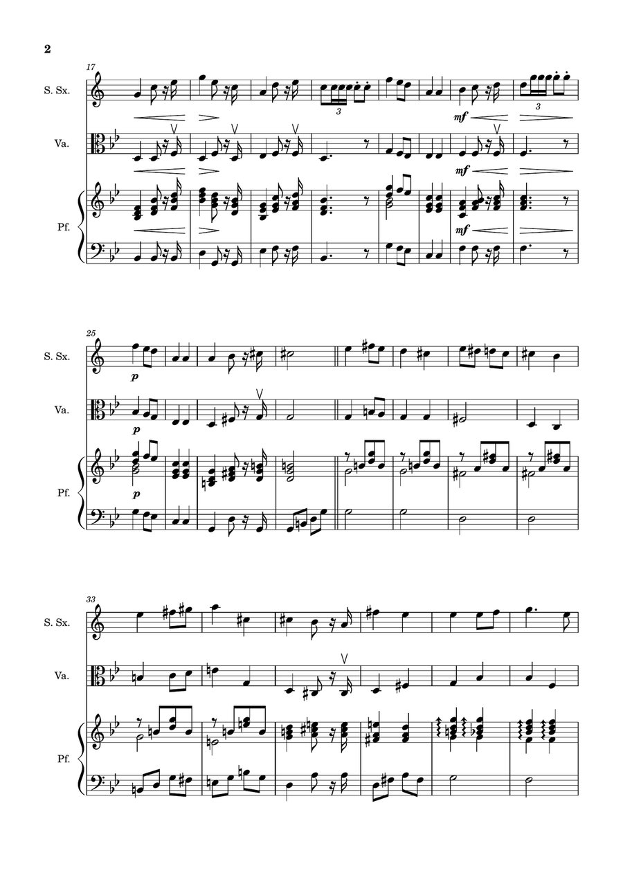 Bridal Chorus. R. Wagner - S. Sax., Viola and Piano. Score and Parts. Chamber Music scores gallery preview page 2