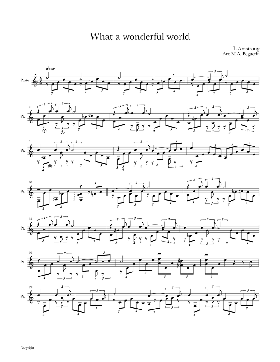 What a wonderful wordl What a wonderful wordl Acoustic Guitar scores gallery preview page 1