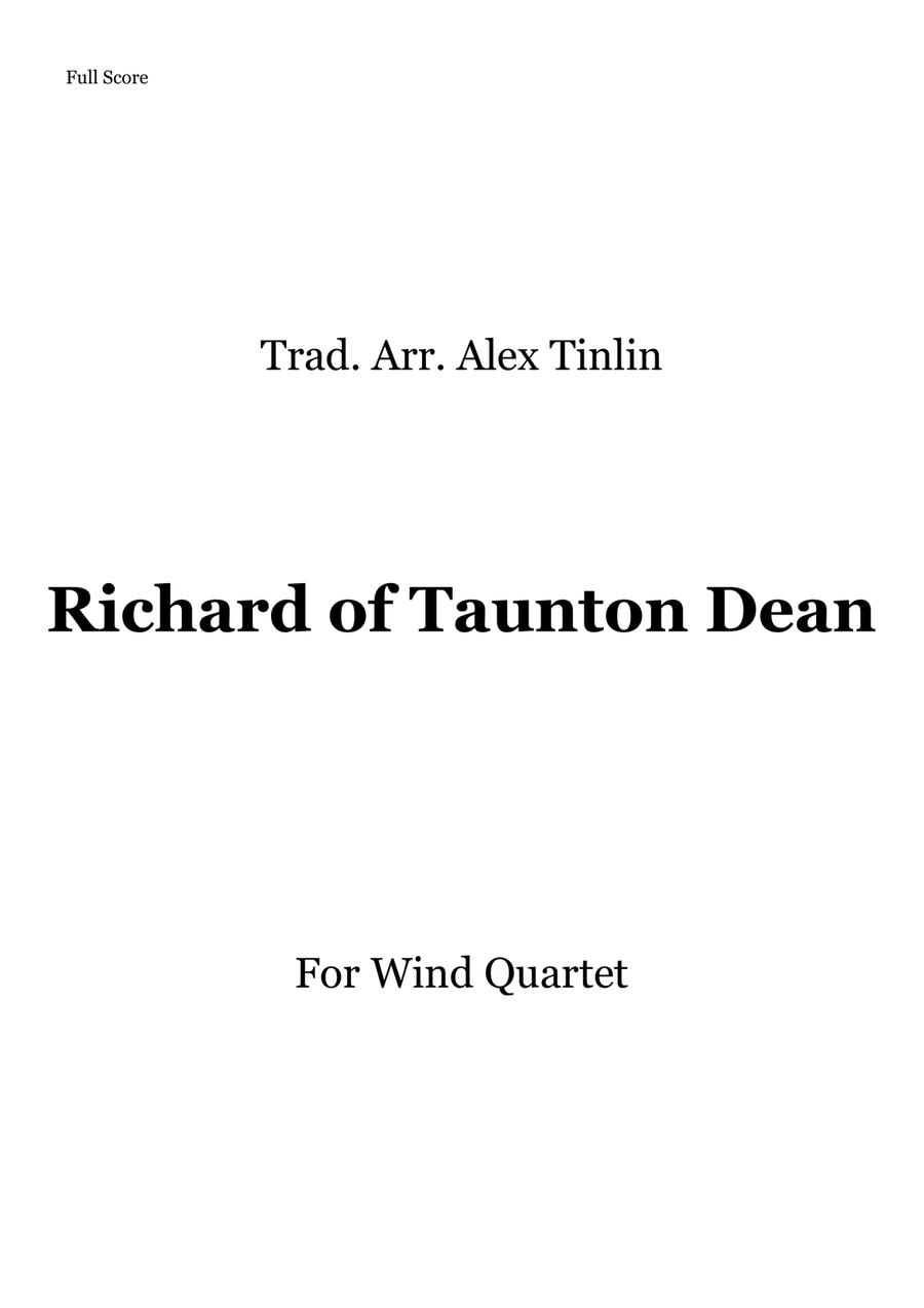 Richard of Taunton Dean Richard of Taunton Dean Woodwind Quartet scores gallery preview page 1