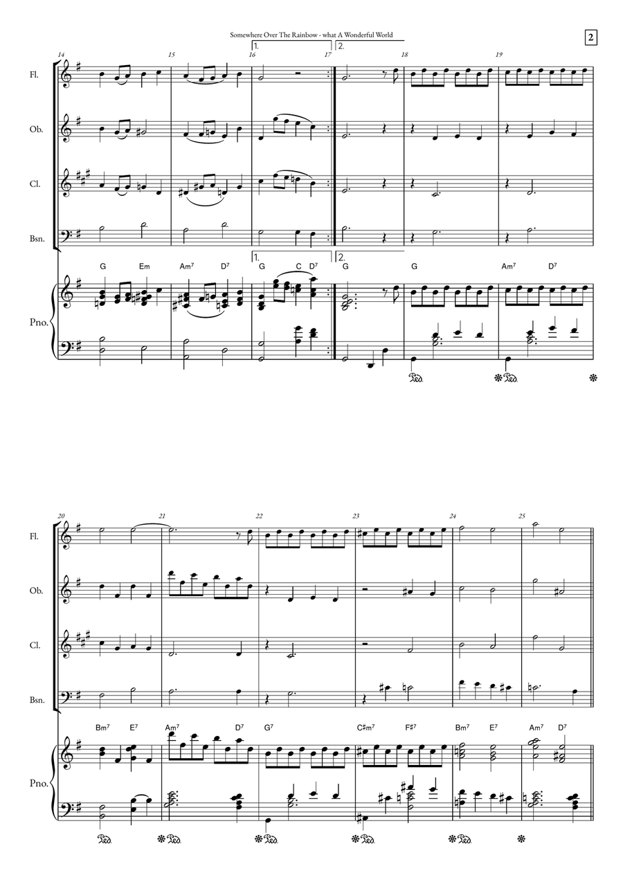 Somewhere Over The Rainbow/what A Wonderful World Small Ensemble scores gallery preview page 2