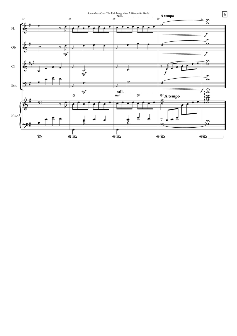 Somewhere Over The Rainbow/what A Wonderful World Small Ensemble scores gallery preview page 4