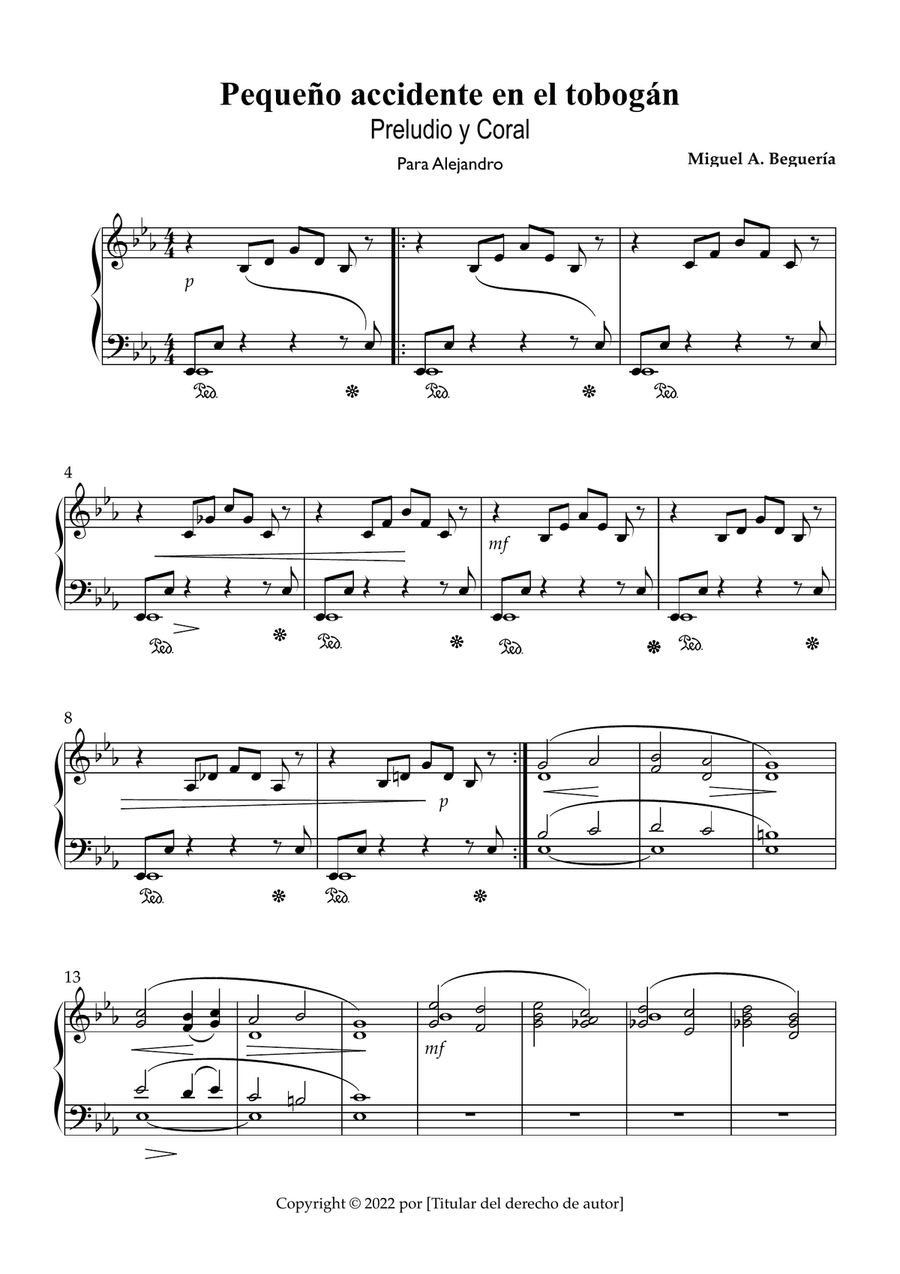Preludio y Coral Preludio y Coral Piano Solo scores gallery preview page 1