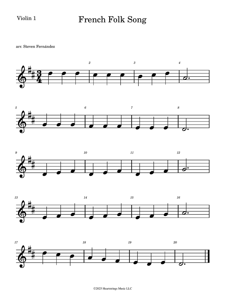 French Folk Song by Traditional String Orchestra - Digital Sheet Music page 4