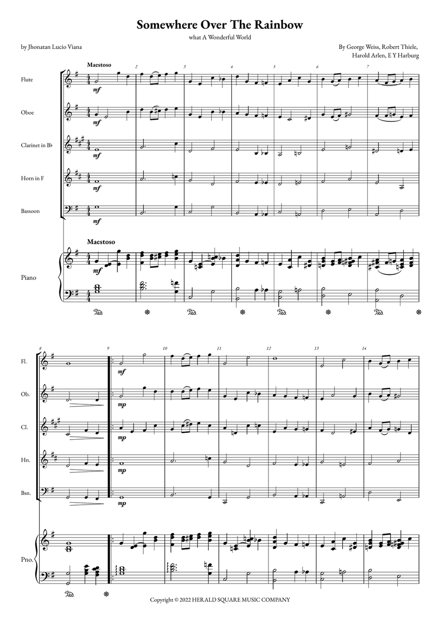 Somewhere Over The Rainbow/what A Wonderful World Small Ensemble scores gallery preview page 1