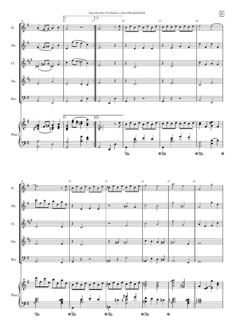 Somewhere Over The Rainbow/what A Wonderful World Small Ensemble scores gallery preview page 2
