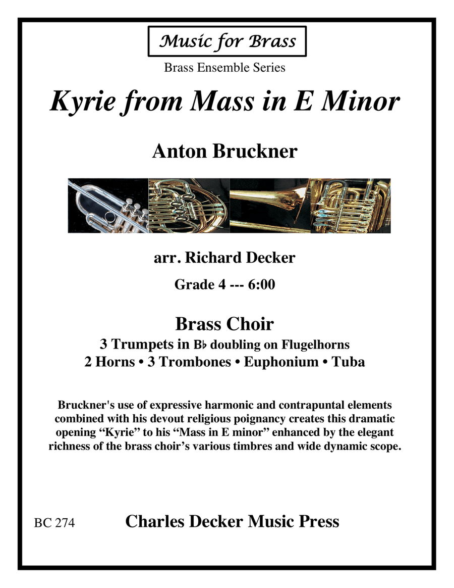 Kyrie from Mass in E minor for Brass Choir Euphonium scores gallery preview page 1
