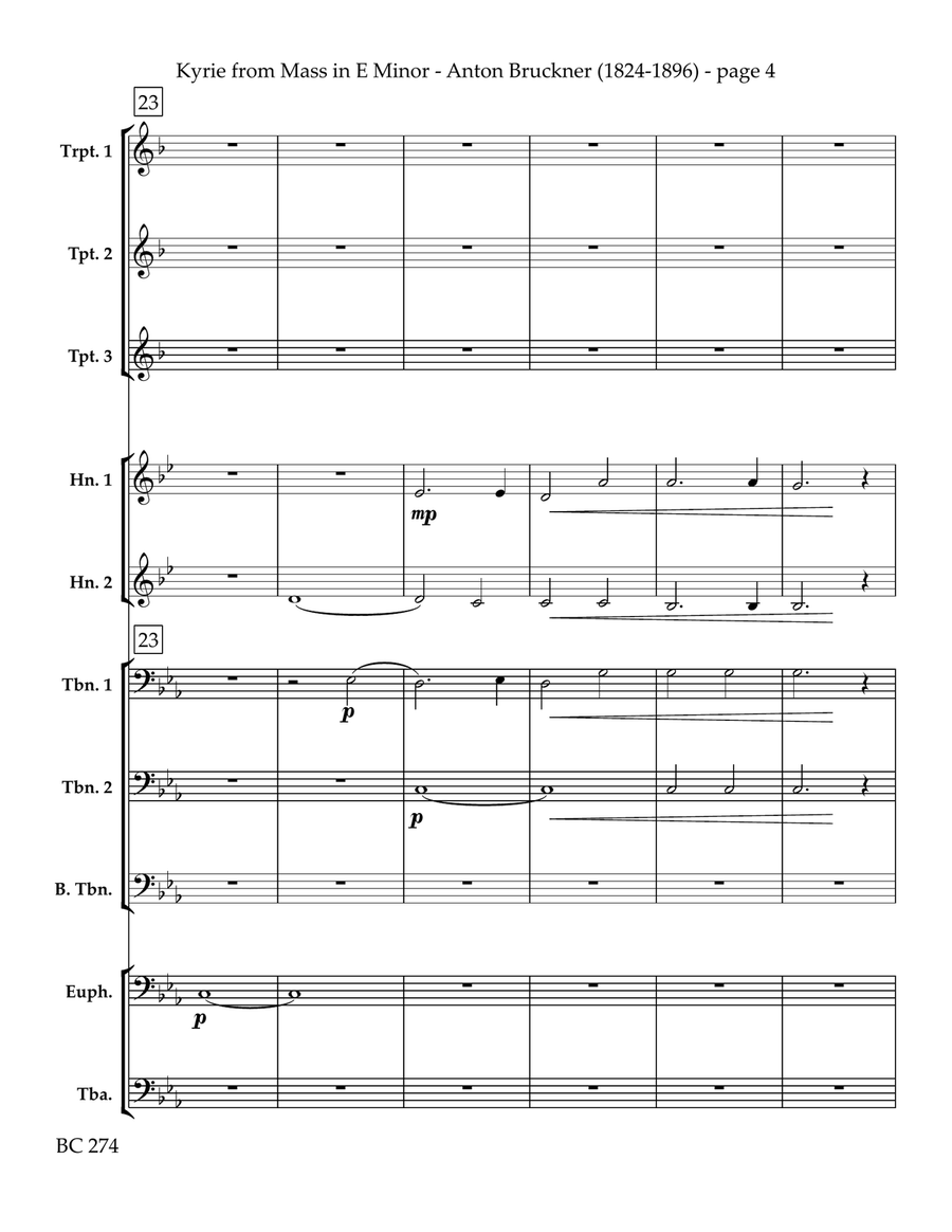 Kyrie from Mass in E minor for Brass Choir Euphonium scores gallery preview page 5