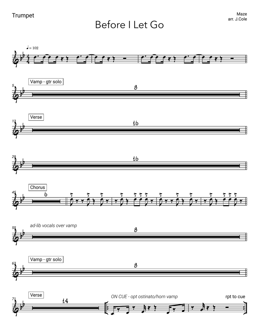 Before I Let Go Before I Let Go Cover Band scores gallery preview page 1
