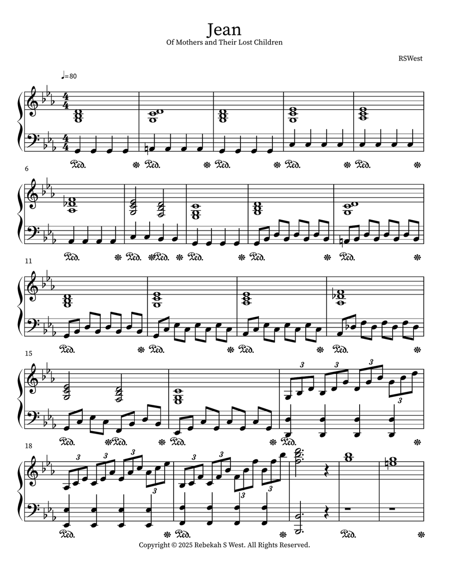 Jean Jean Piano Solo scores gallery preview page 1